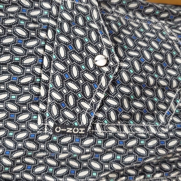 Cinch modern fit pearlsnap up western shirt black and turquoise - Picture 3 of 7